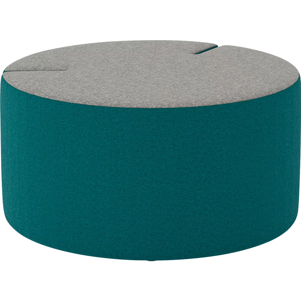 NowyStyl Sitzpouf Tri.Ply M, modular, Blazer-Stoff, ø 85 cm, grau/petrol