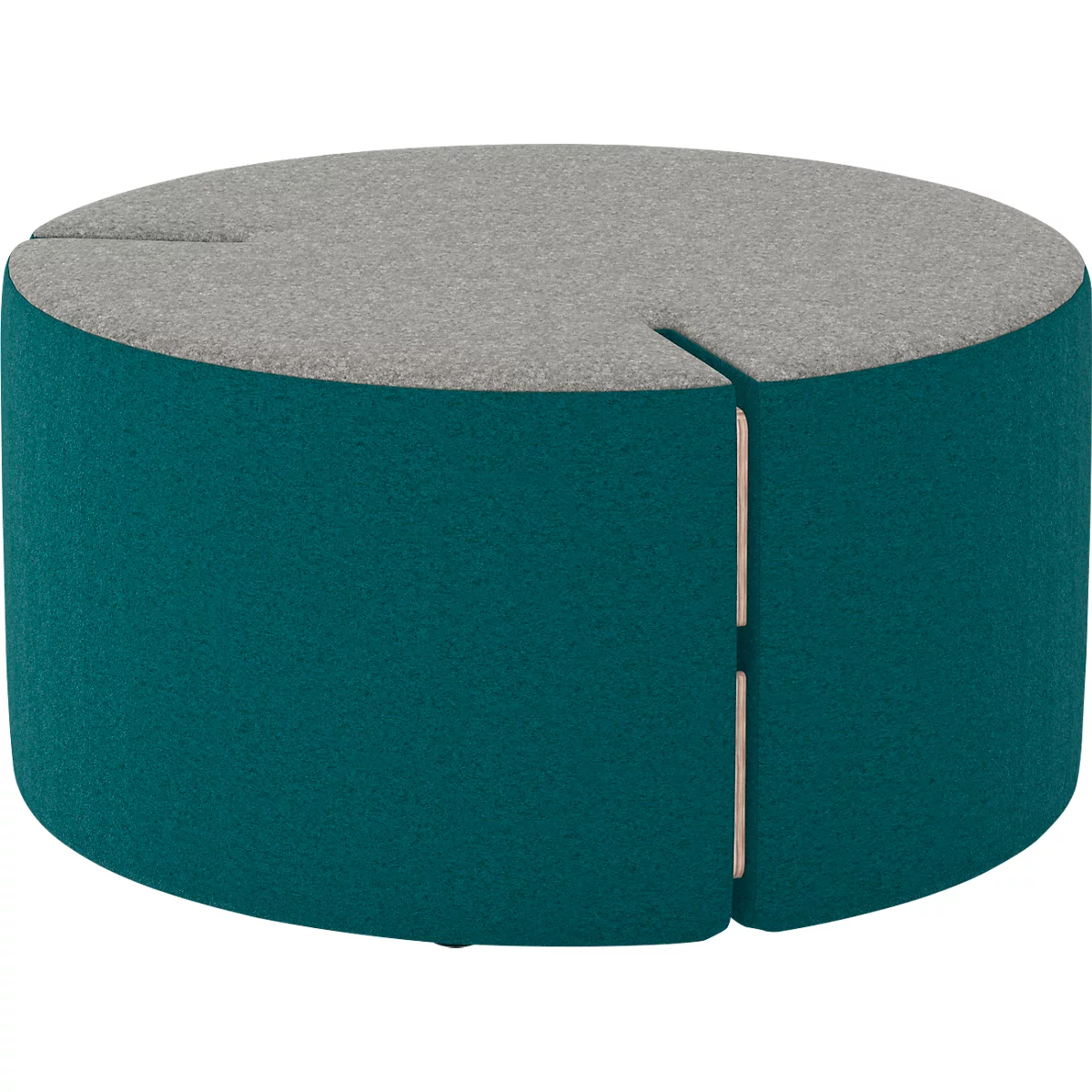 NowyStyl Sitzpouf Tri.Ply M, modular, Blazer-Stoff, ø 85 cm, grau/petrol
