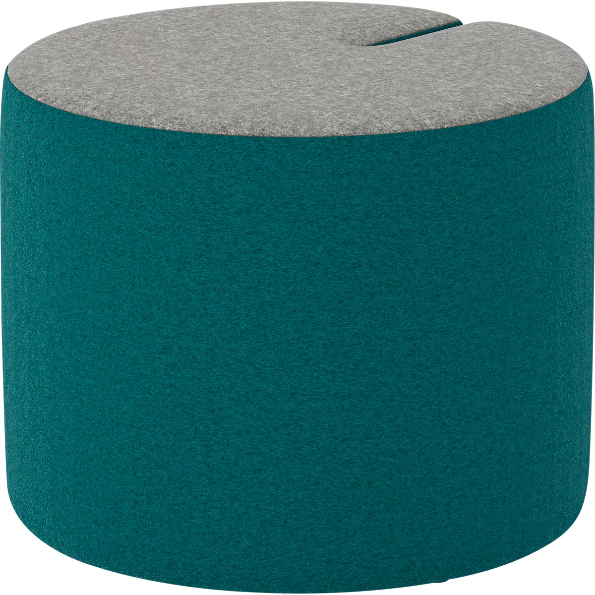 NowyStyl Sitzpouf Tri.Ply S, modular, Blazer-Stoff, ø 55 cm, grau/petrol