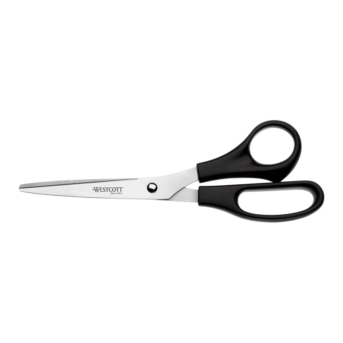 Scissors with black handles and silver blades. The Westcott brand is visible on one of the blades.