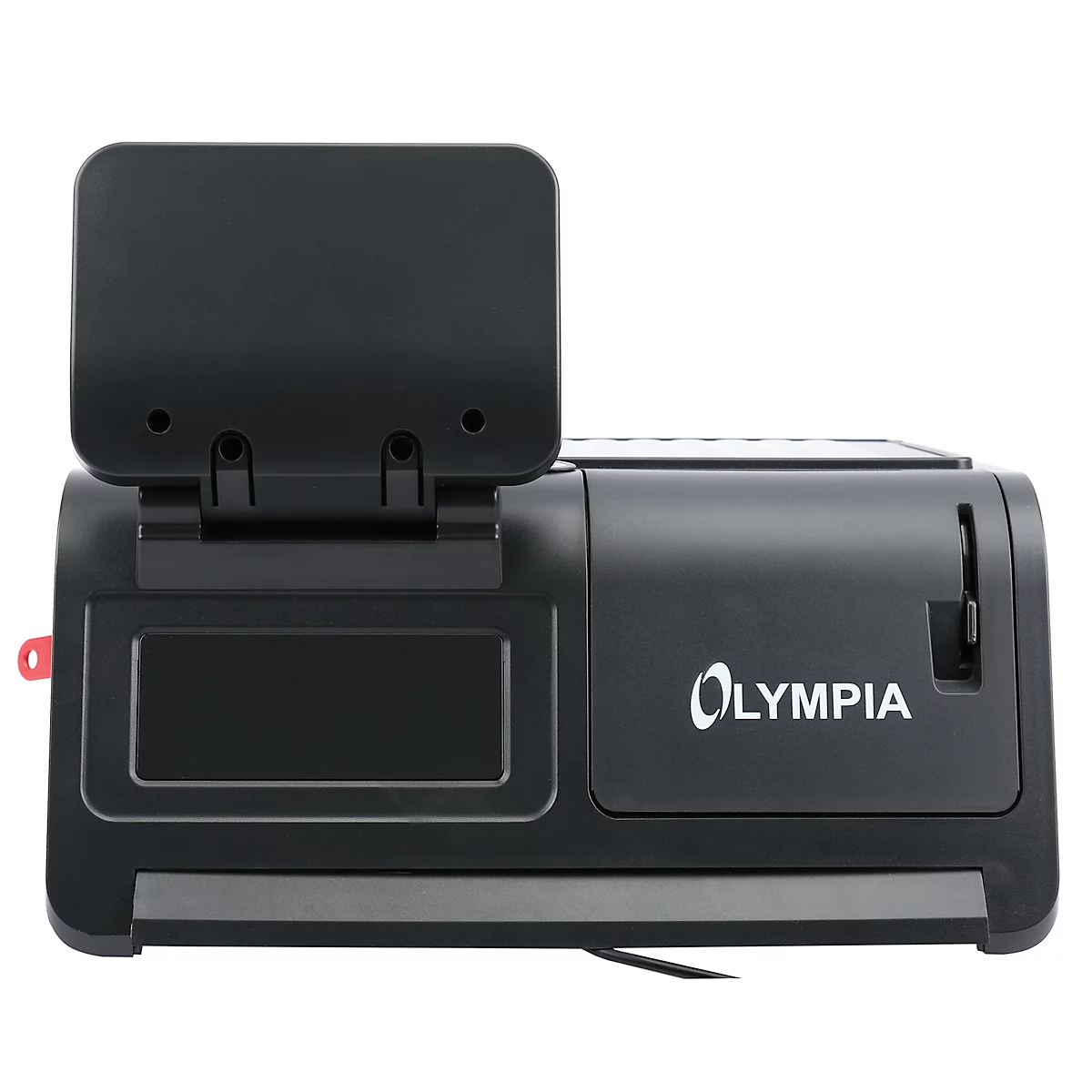 Olympia CM 985 kassa, voor gastronomie, 40 gebruikers, 5 jaar TSE-licentie, vlak toetsenbord, thermische printer, USB/LAN/RS232/RJ11, afsluitbaar