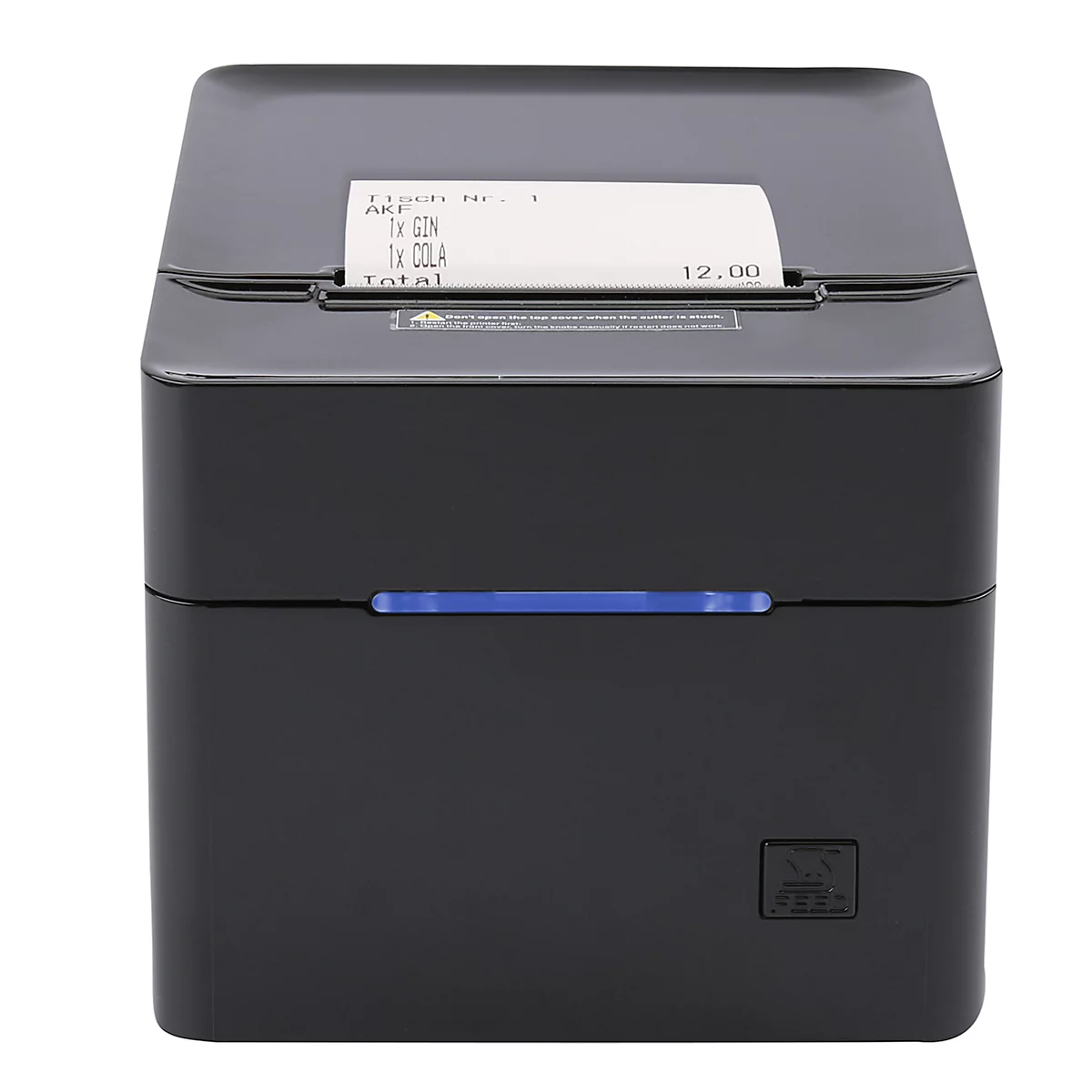Olympia KPR 80 Plus bonprinter, thermische printer, gedeeltelijke en volledige snit, papierbreedte 80 mm, printbreedte 72 mm, 250 mm/min, USB/RS232/RJ45/IEEE1284, zwart