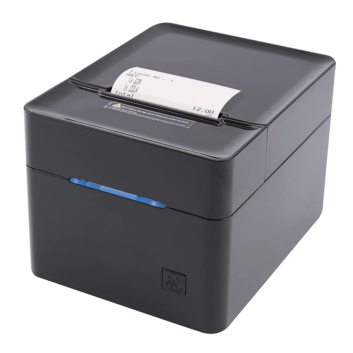 Olympia KPR 80 Plus bonprinter, thermische printer, gedeeltelijke en volledige snit, papierbreedte 80 mm, printbreedte 72 mm, 250 mm/min, USB/RS232/RJ45/IEEE1284, zwart