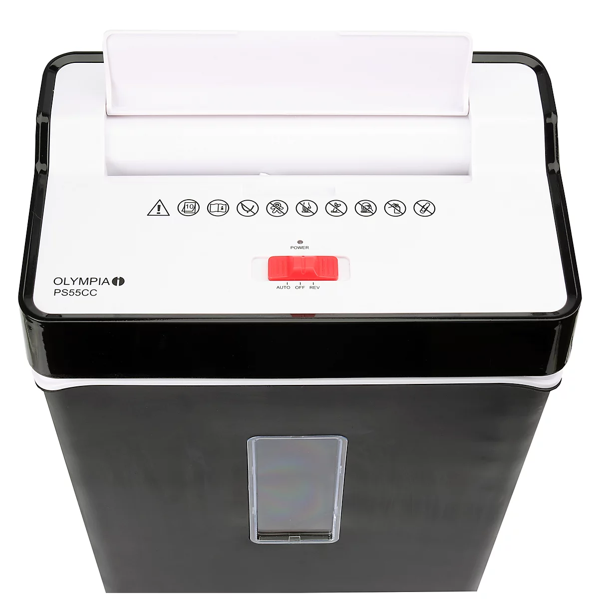 Olympia papierversnipperaar PS 55 CC, particle-cut 4 x 40 mm, veiligheidsniveau P-4, zwart
