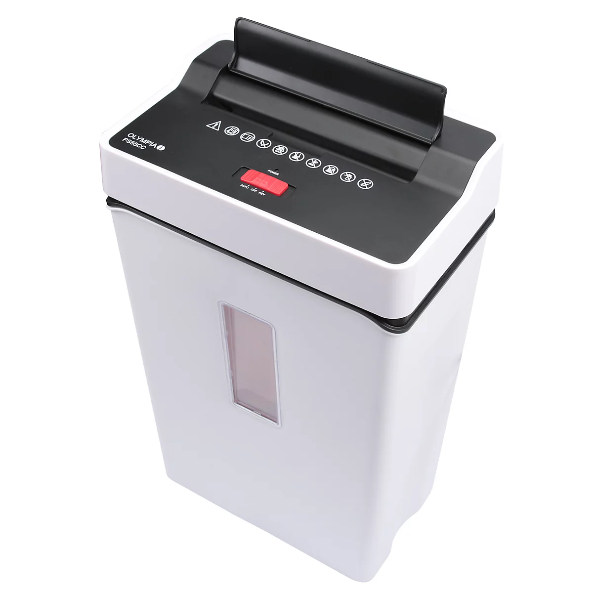 Olympia papierversnipperaars PS 55 CC, particle-cut 4 x 40 mm, veiligheidsniveau P-4, wit