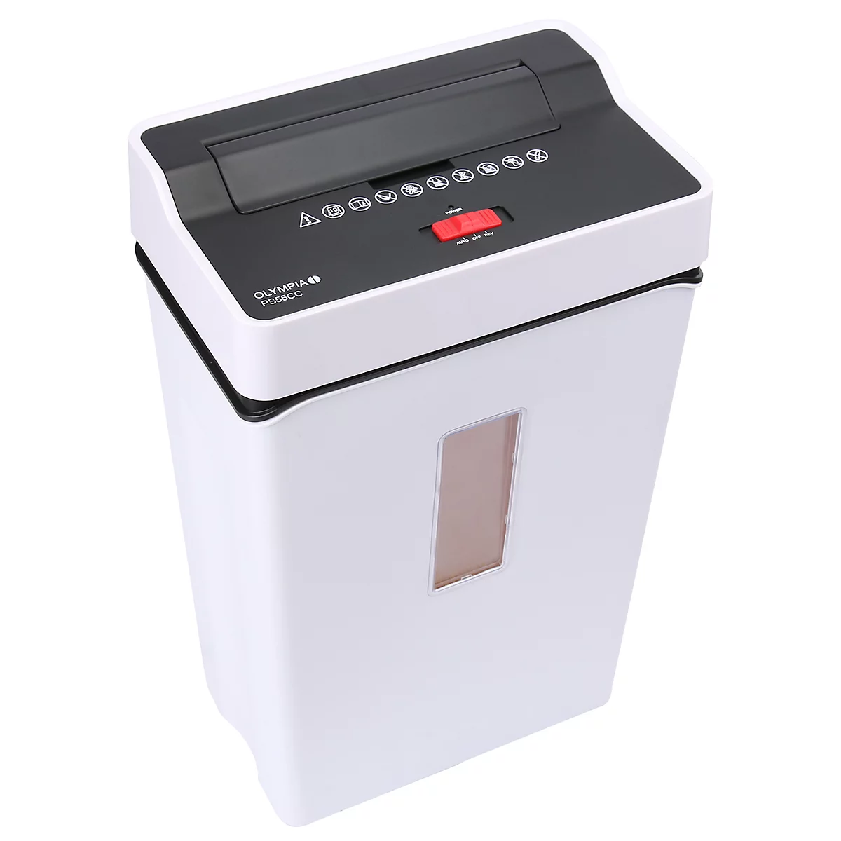 Olympia papierversnipperaars PS 55 CC, particle-cut 4 x 40 mm, veiligheidsniveau P-4, wit