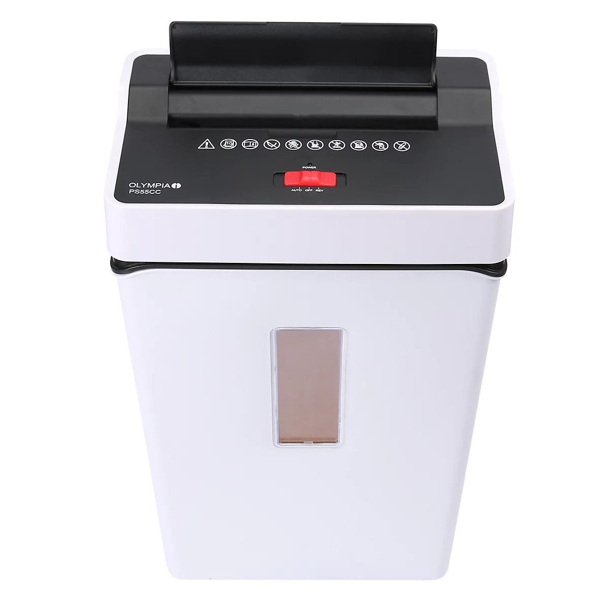 Olympia papierversnipperaars PS 55 CC, particle-cut 4 x 40 mm, veiligheidsniveau P-4, wit