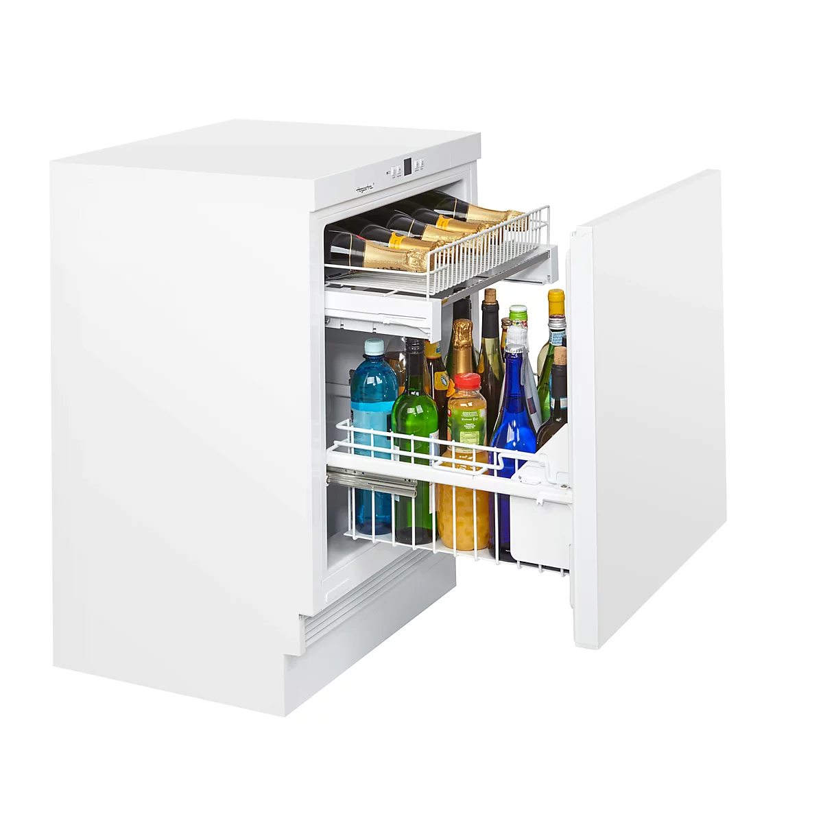 Onderbouw-flessenkoelkast KM 141 FL, voor flessen tot 1,5 l, B 600 x D 600 x H 820-880 mm