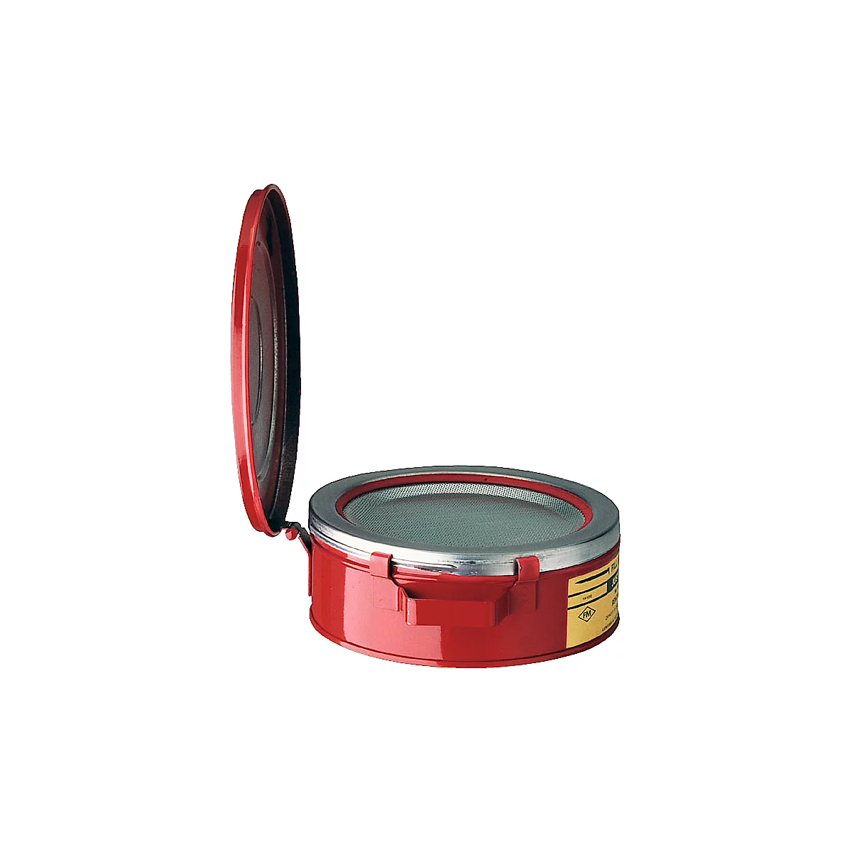 Onderdelenreiniger van plaatstaal PREMIUM LINE, rood, ø 238 x H 83 mm, 2 l
