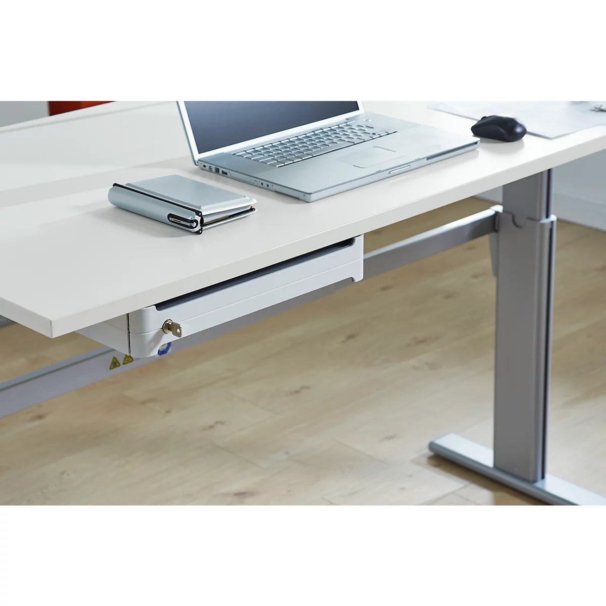Onderkastlade OrgaWork, soft-close, afsluitbaar, B 430 x D 410 H 70 mm, wit
