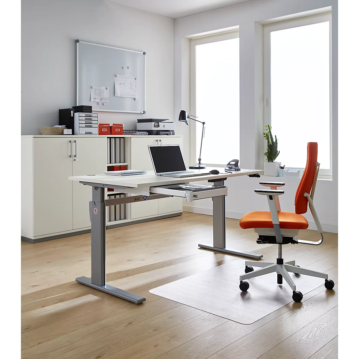Onderkastlade OrgaWork, soft-close, afsluitbaar, B 430 x D 410 H 70 mm, wit