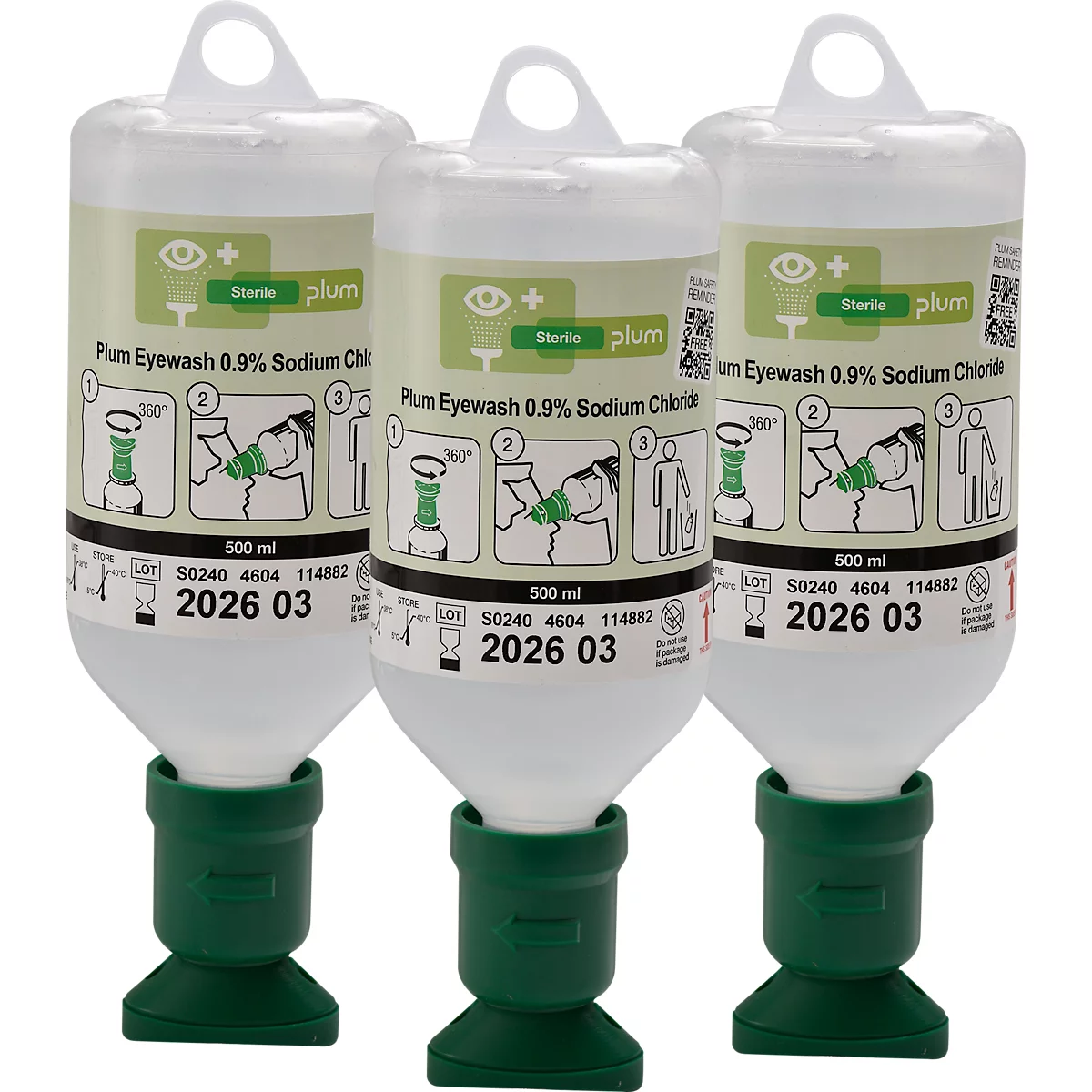 Oogdoucheflessen, 500 ml, 3 stuks