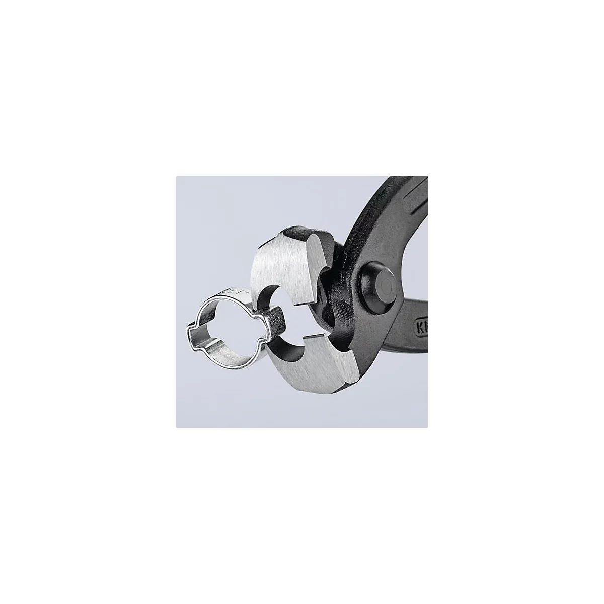 Oorklemtang Totaal l. 220mm kop zwarte atram. Plastic deksel