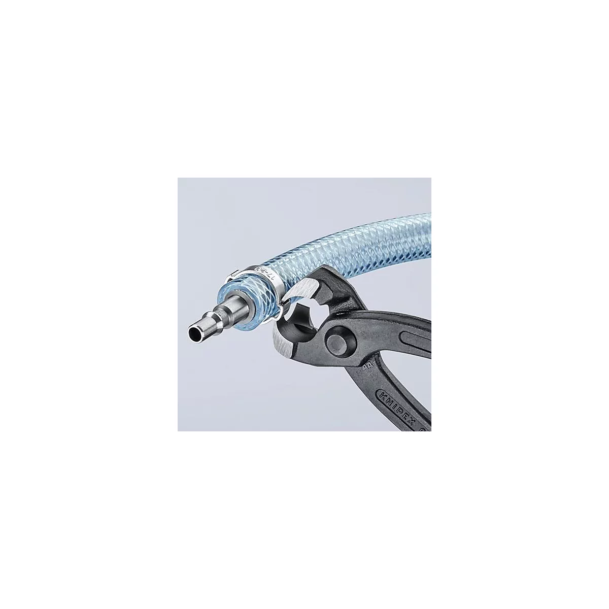 Oorklemtang Totaal l. 220mm kop zwarte atram. Plastic deksel
