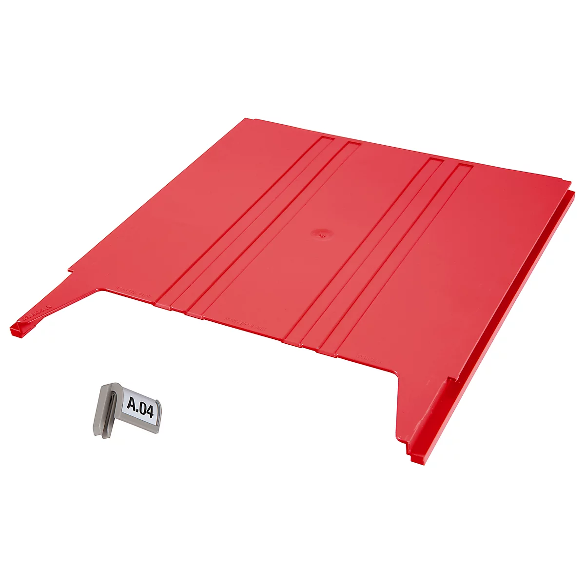 Opbergbak Eichner Flat, voor wand-sorter, vulhoogte 9 mm, B 240 x D 15 x H 302 mm, rood