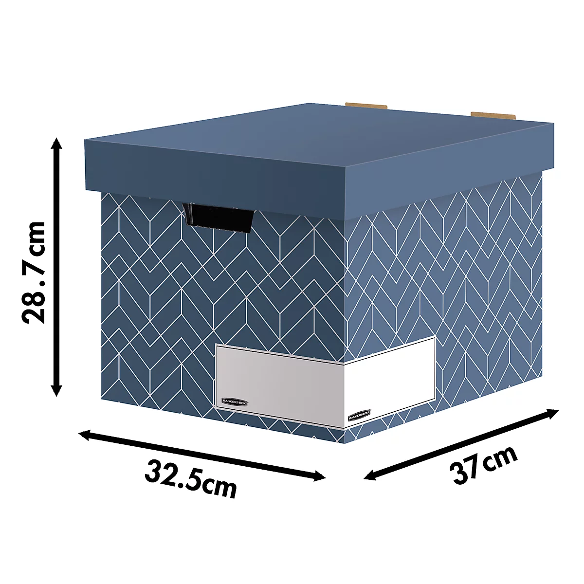 Opbergdozen Décor BANKERS BOX - FSC gerecycled karton - B 390 x D 340 x H 291 mm - leisteenblauw - 5 stuks