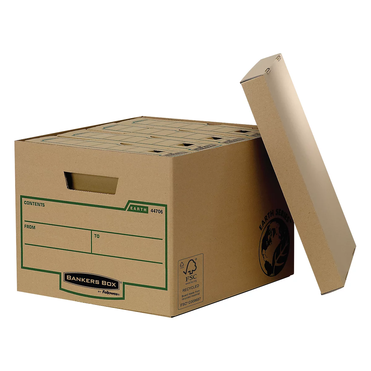 Opbergdozen Earth Series - 100 % gerecycled karton - geschikt voor 4 archiefdozen - 10 stuks