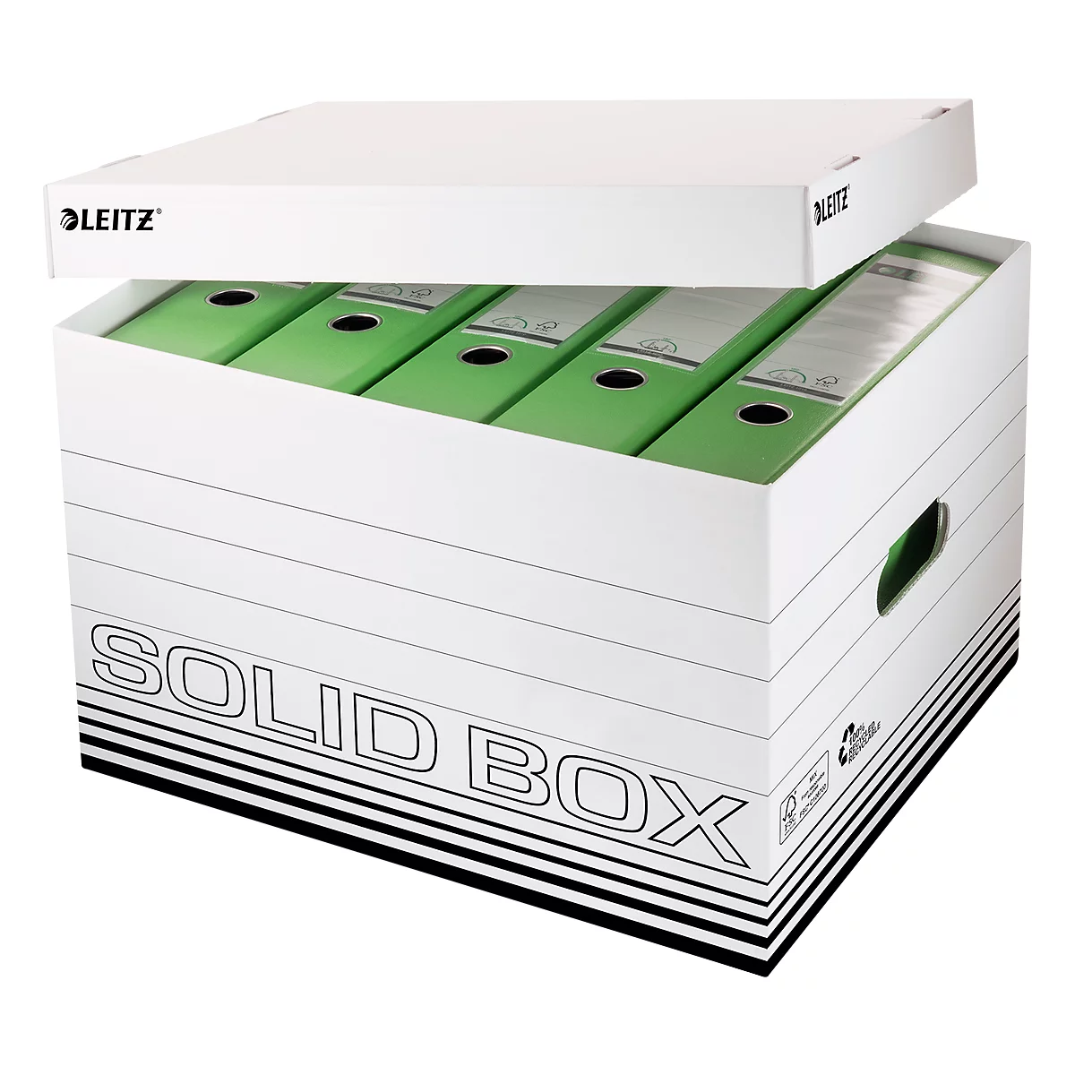 Opbergdozen Solid Box - L 6119 - FSC gerecycled karton - B 346 x D 450 x H 305 mm - wit - 10 stuks