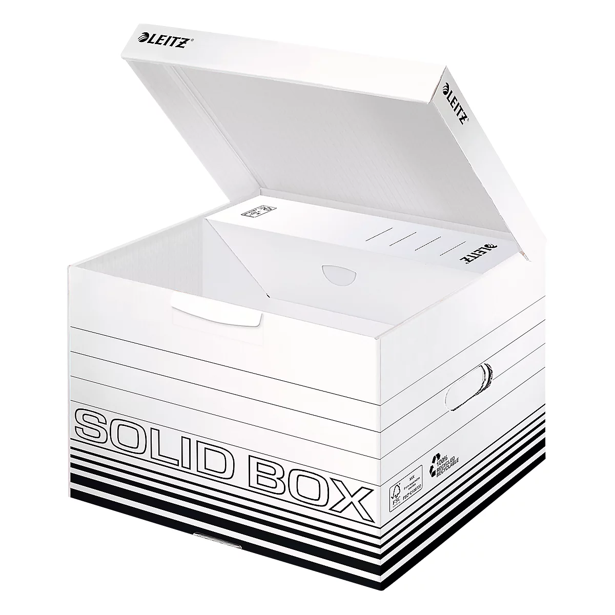 Opbergdozen Solid Box - M 6118 - FSC gerecycled karton - B 325 x D 360 x H 270 mm - wit - 10 stuks