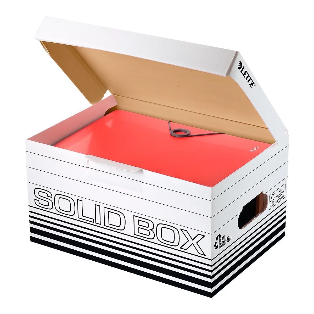Opbergdozen Solid Box - S 6117 - FSC gerecycled karton - B 265 x D 370 x H 195 mm - wit - 10 stuks