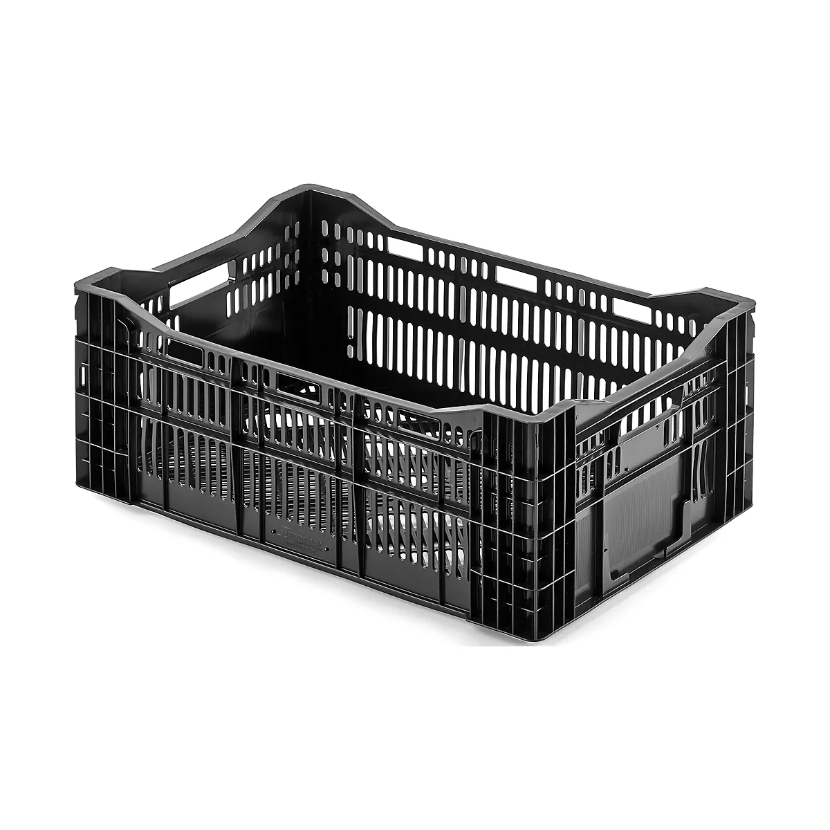 Opbergkrat, 600 x 400 x 241, draagvermogen 20 kg, stapelhoogte 227 mm, universeel inzetbaar, Euronorm, zwart