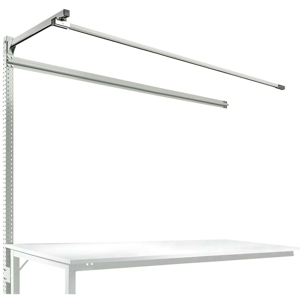 Opbouwframe met giek, Aanbouwtafel SPECIAAL werktafel-/werkbank UNIVERSAL/PROFI, 2000 mm, lichtgrijs