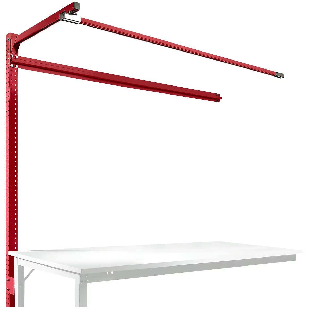 Opbouwframe met giek, Aanbouwtafel STANDAARD werktafel-/werkbank UNIVERSAL/PROFI, 1750 mm, robijnrood