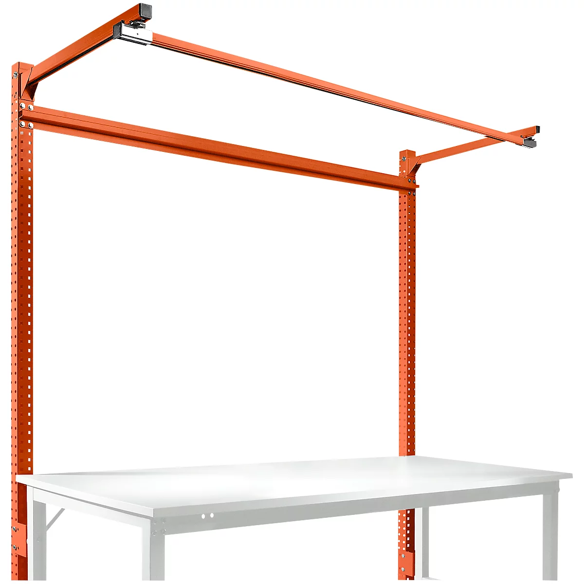 Opbouwframe met giek, Basistafel SPECIAAL werktafel-/werkbank UNIVERSAL/PROFI, 1750 mm, roodoranje