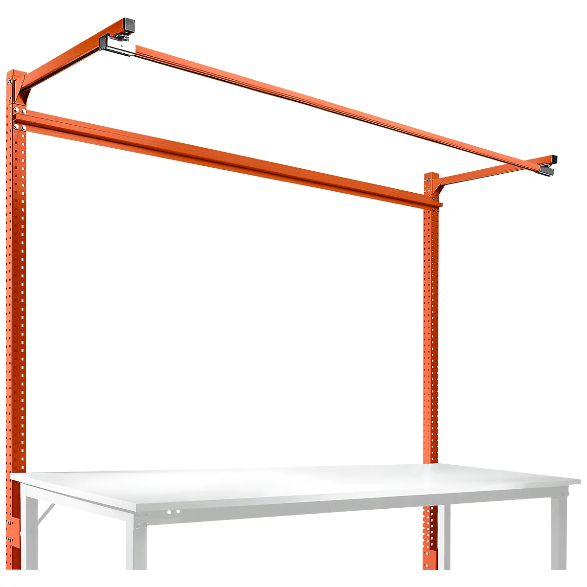 Opbouwframe met giek, Basistafel SPECIAAL werktafel-/werkbank UNIVERSAL/PROFI, 2000 mm, roodoranje