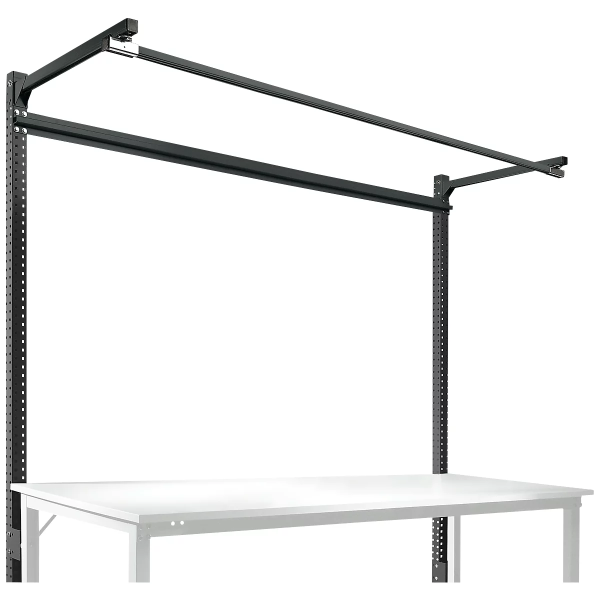 Opbouwframe met giek, Basistafel STANDAARD werktafel/werkbank UNIVERSAL/PROFI, 2000 mm, antraciet