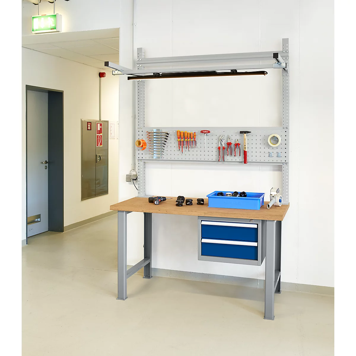 Opbouwframe & opbouwzuilen set, voor lage opbouwcomponenten, gepoedercoat, H 1600 mm