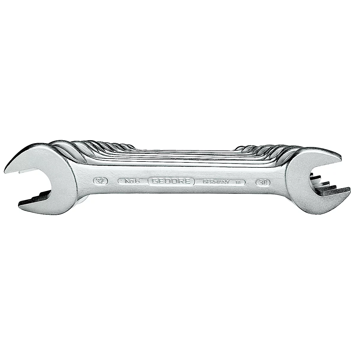 Set of wrenches. They are made of metal and have a shiny surface.