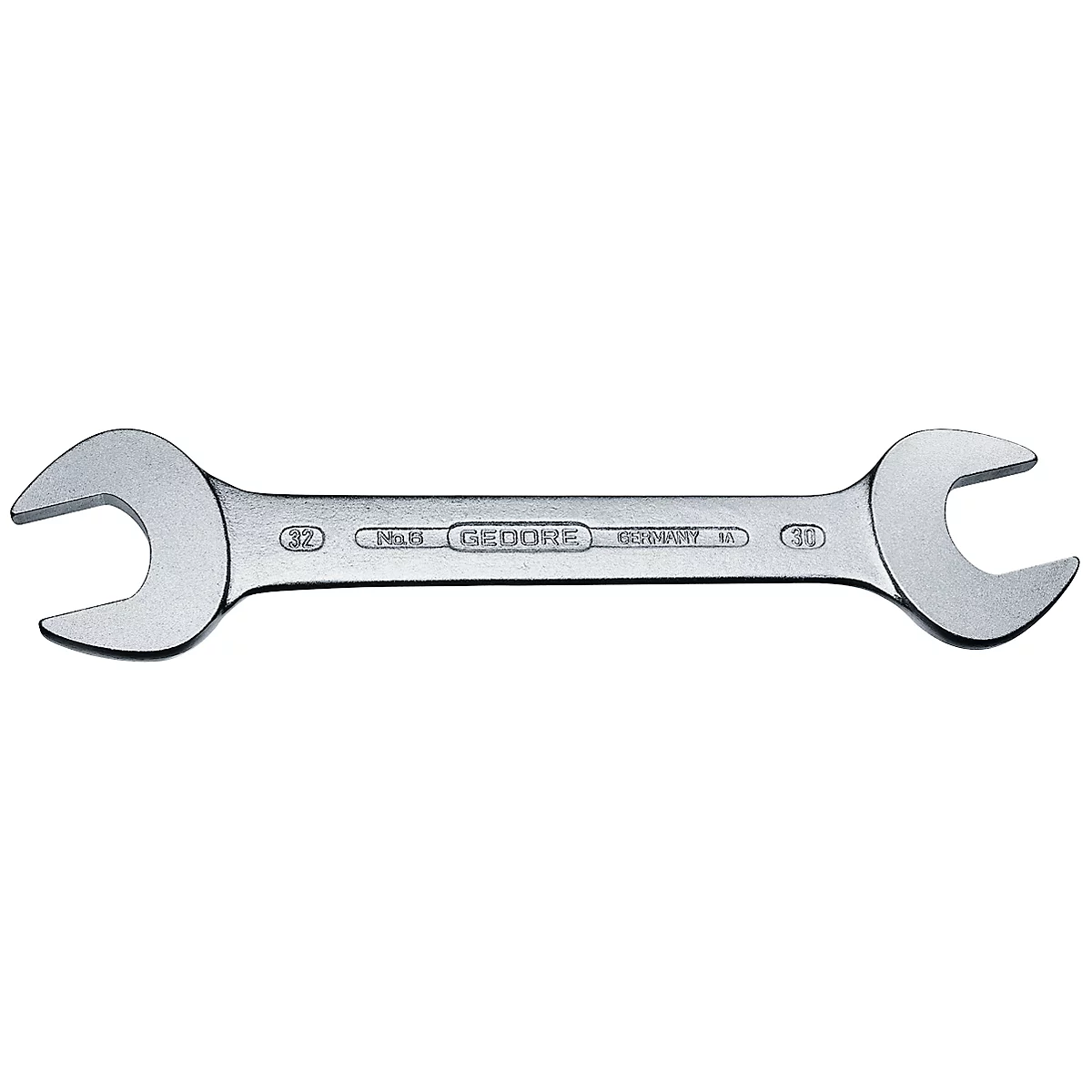 A metal open-end wrench with sizes 32 and 16. The manufacturer's name 'GEDORE' is visible on the shaft.