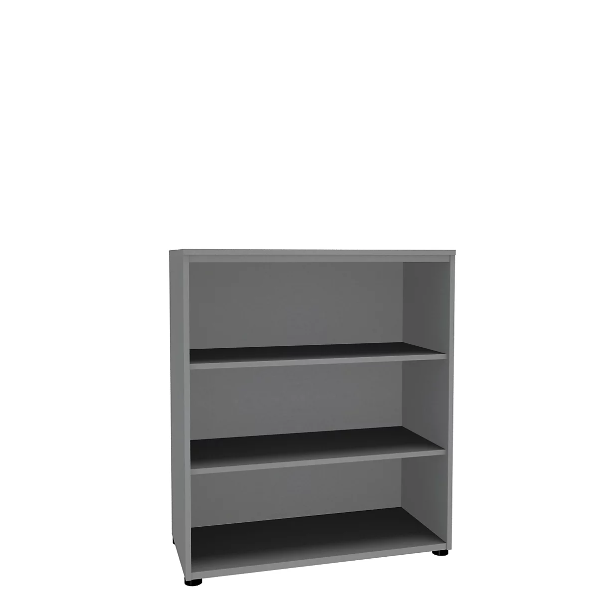 Open kast, 1-delig, 3 ordnerhoogten, b 1000 mm, zilver