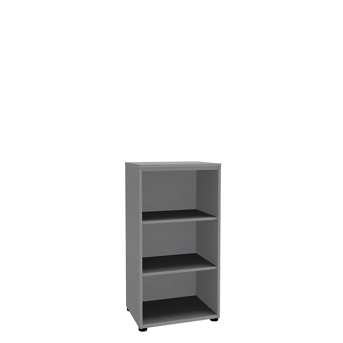 Open kast, 1-delig, 3 ordnerhoogten, b 600 mm, zilver