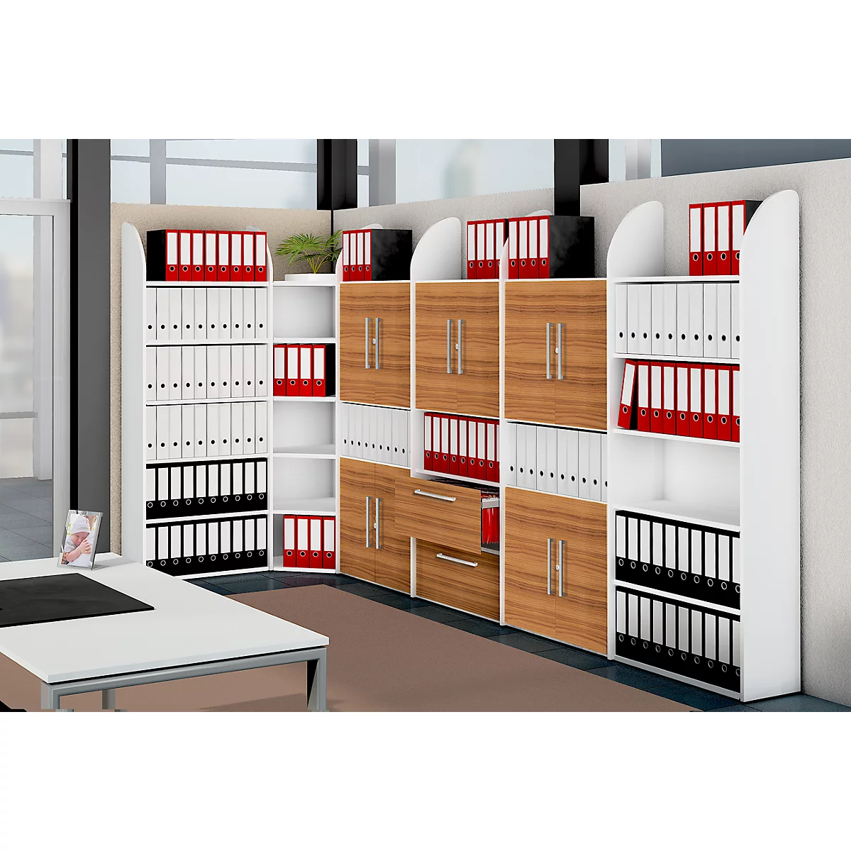 Open kast Dante®, stellingsectie, H 1900 x B 800 mm, achterwand, wit