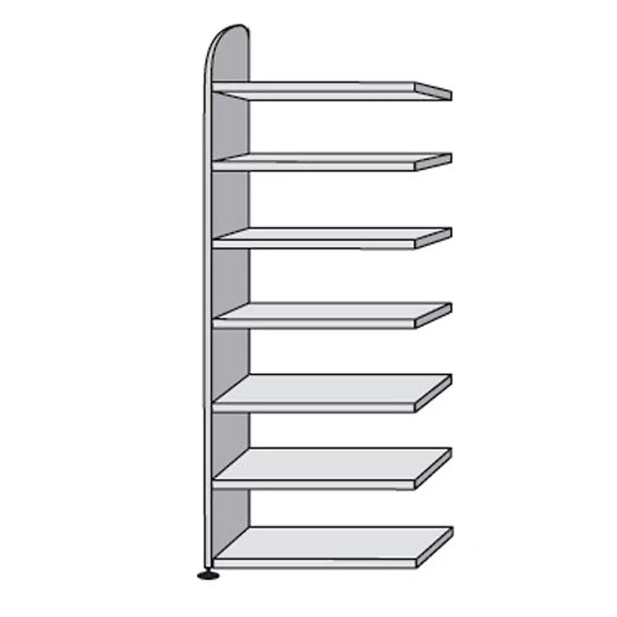 Open kast Dante®, stellingsectie, H 2600 x B 800 mm, zonder achterwand, lichtgrijs
