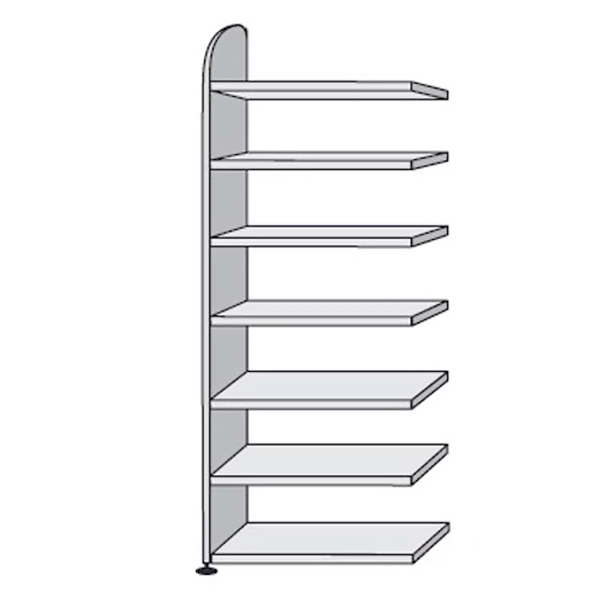 Open kast Dante®, stellingsectie, H 2600 x B 800 mm, zonder achterwand, wit