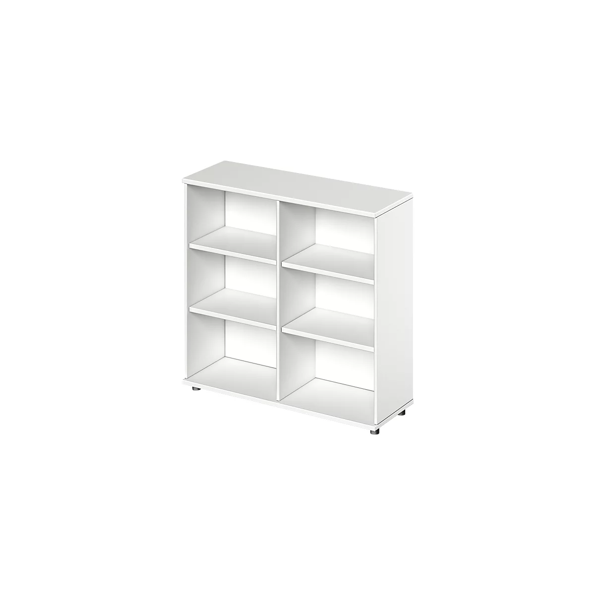 Open kast TETRIS WOOD - B 1200 x D 421 x H 1160mm - 3 OH - met glijders - wit - ons merk Schäfer Shop Genius