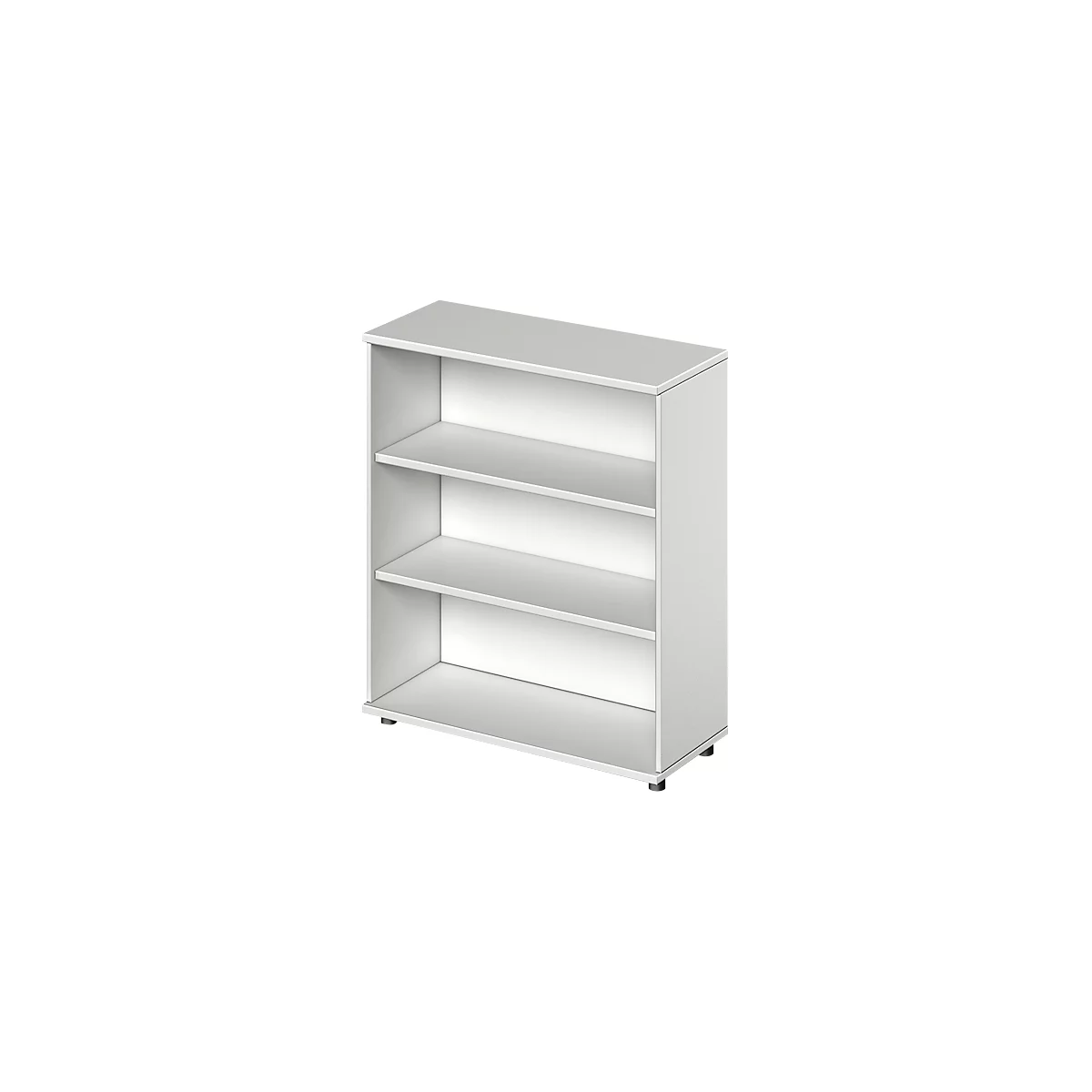 Open opzetkast TETRIS WOOD - B 1000 x D 421 x H 1160 mm - 3 OH - met glijders - lichtgrijs - ons merk Schäfer Shop Genius