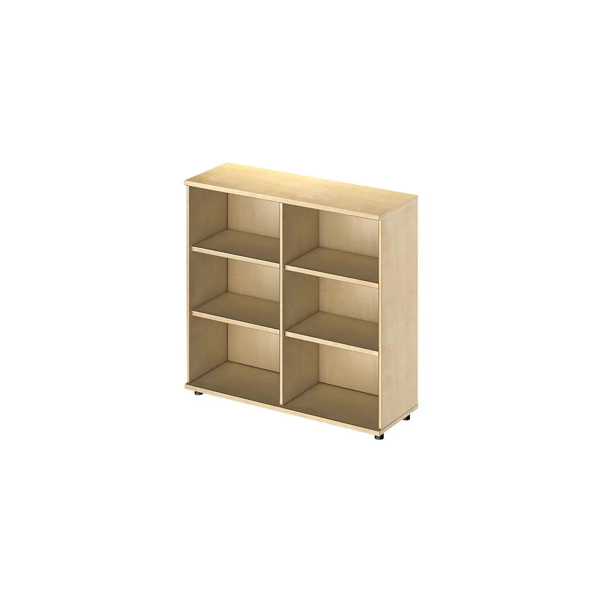 Open opzetkast TETRIS WOOD - B 1200 x D 421 x H 1160 mm - 3 OH - met glijders - ahorn decor - ons merk Schäfer Shop Genius