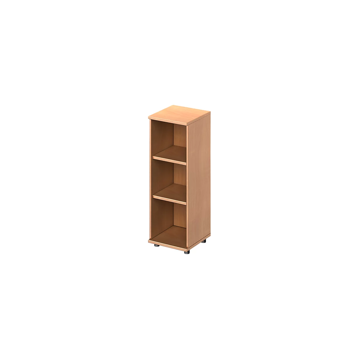 Open opzetkast TETRIS WOOD - B 400 x D 421 x H 1160 mm - 3 OH - met glijders -beuken decor - ons merk Schäfer Shop Genius