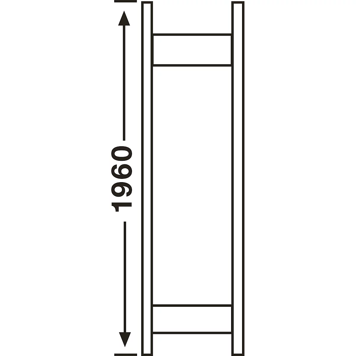 Openkastsysteem R3000, frame, H 1960 x 400 mm