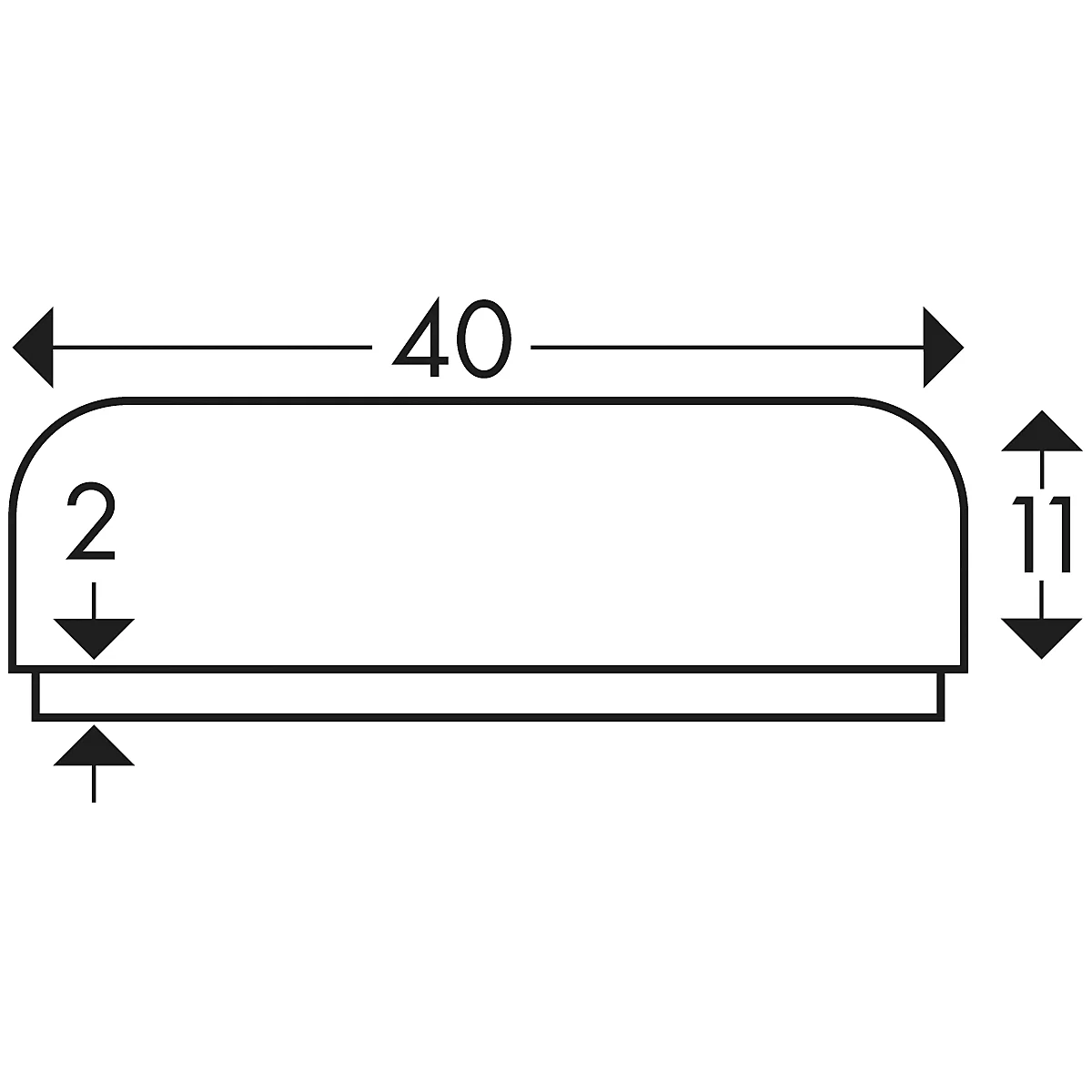 Oppervlaktebescherming type F, 1 m/stuk, geel/zwart, magnetisch