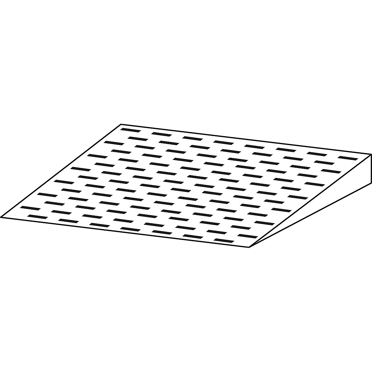 Oprijplaat voor asecos vloerelementen met B 1400 x H 78 mm, gegalvaniseerd staal, B 1320 x D 720 mm