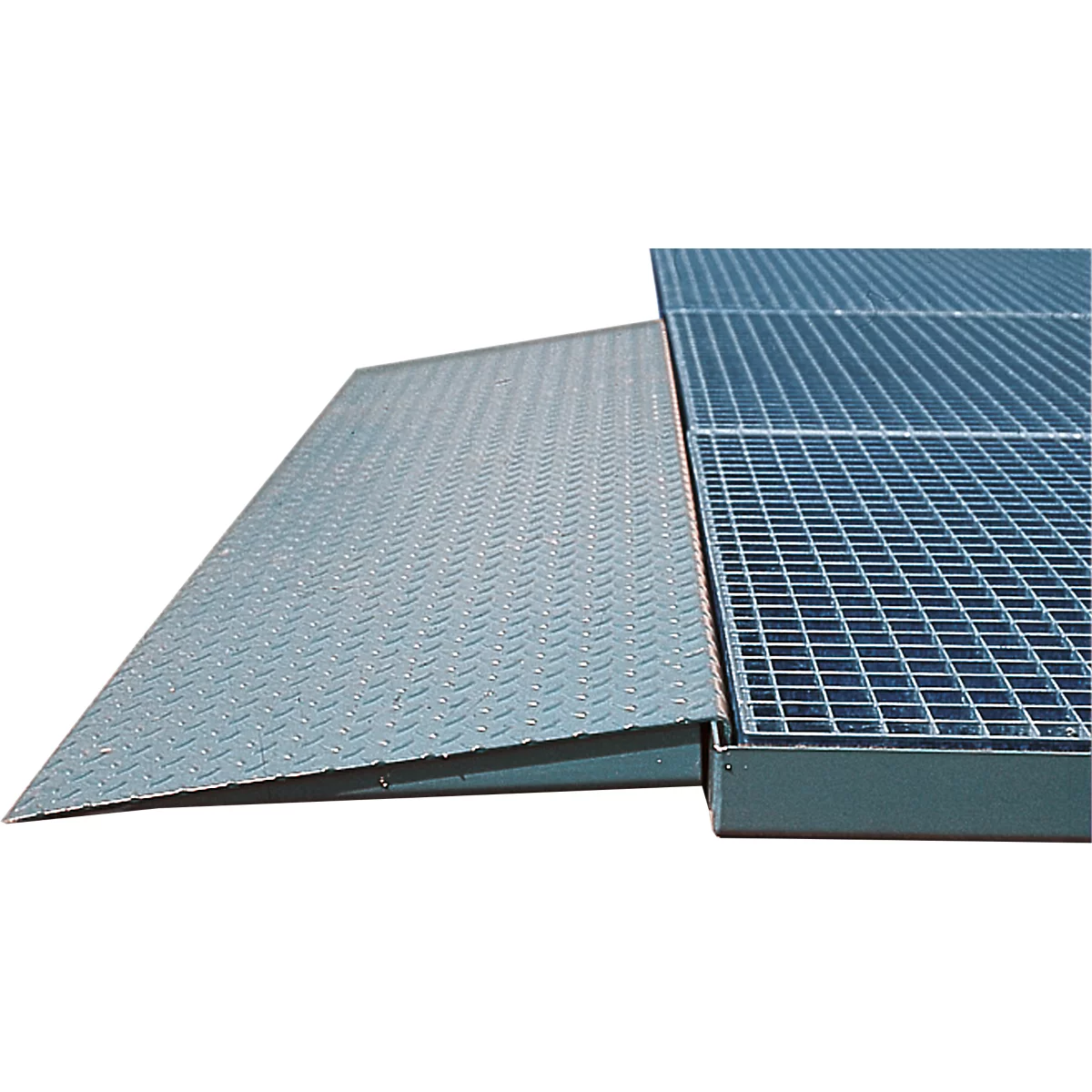 Oprijplaat voor asecos vloerelementen met B 2500 x H 125 mm, gegalvaniseerd staal, B 2450 x D 1120 mm