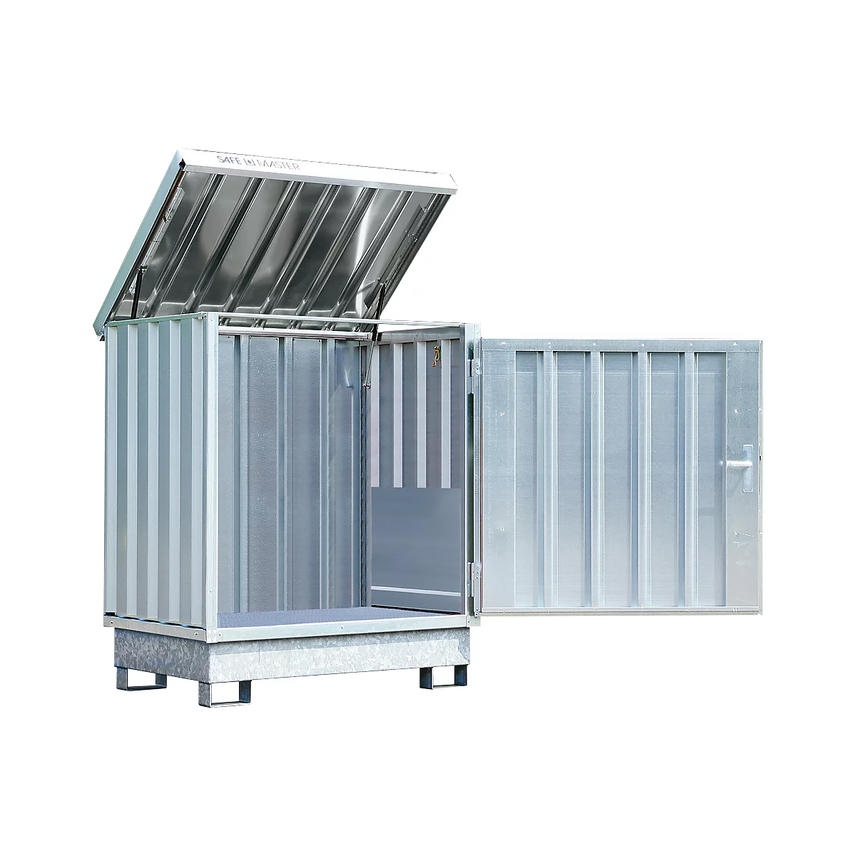 Opslag van gevaarlijke stoffen Safe Master, type SM 2, capaciteit 2 x 200 l vaten staand, WGK 1-3 gegalvaniseerd