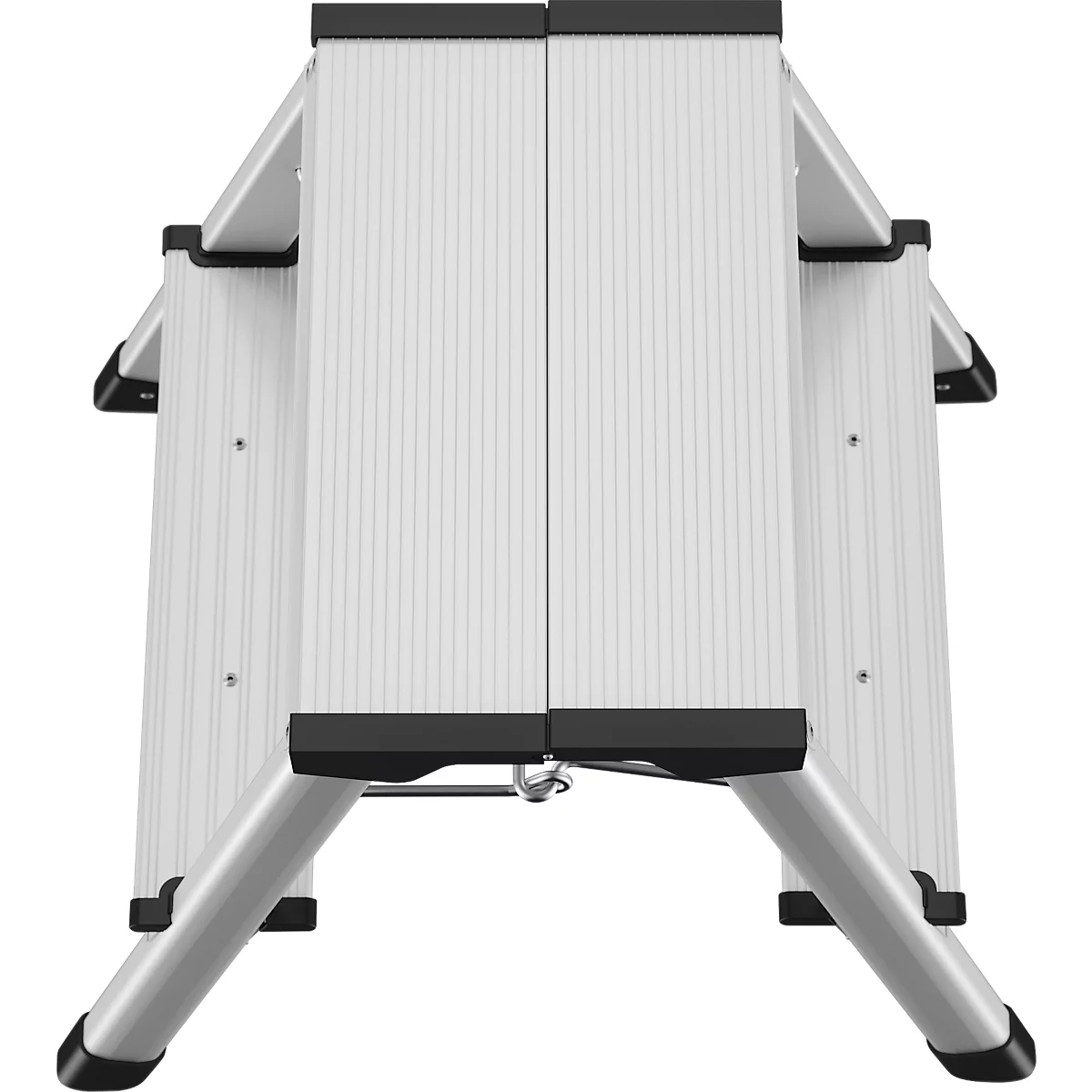 Opstapladder Hailo D60 StandardLine, 2 x 2 treden, tot 150 kg, opvouwbaar, antislipvoeten, aluminium &amp; kunststof, B 410 mm
