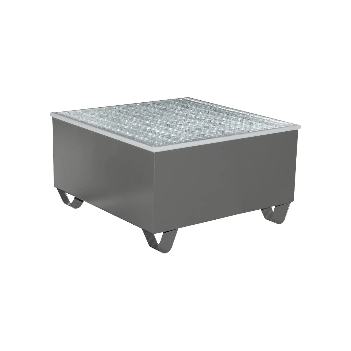 Opvangbak BAUER AW-1/PE, met rooster, 200 l, B 815 x D 815 x H 470 mm, grijs