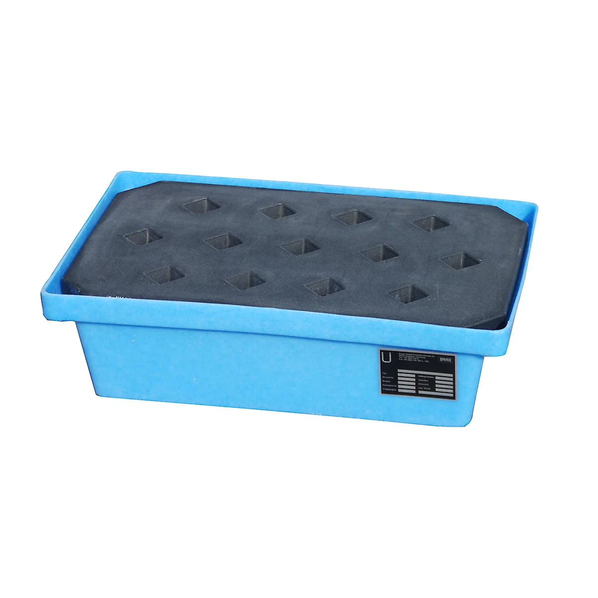 Opvangbak PE - voor pallets - 20 liter - L 600 x B 400 x H 170 mm - blauw